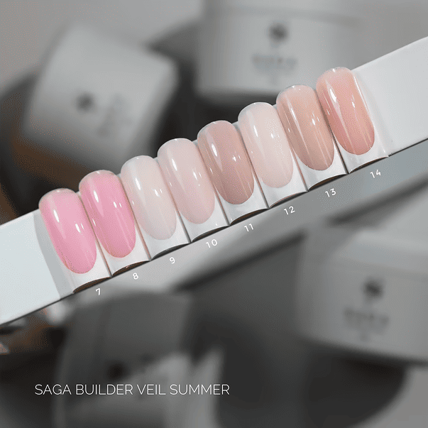 Гель для нарощування SAGA Professional Builder Gel Veil Summer 08 яскравий рожевий, 15мл