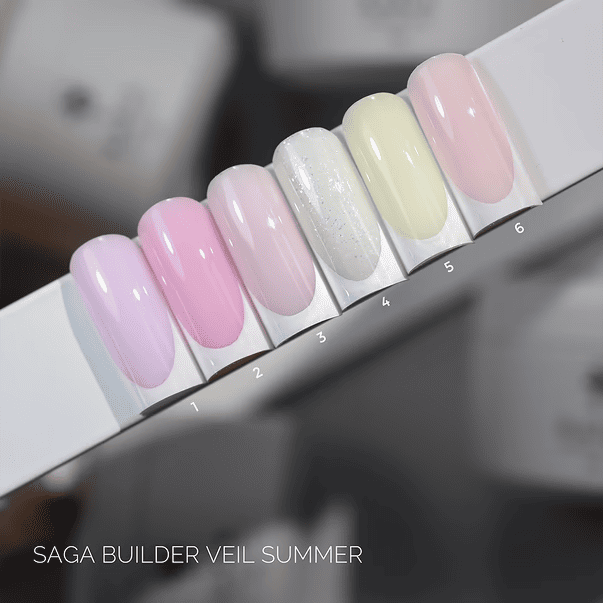 Гель для нарощування SAGA Professional Builder Gel Veil Summer 02 ніжний рожевий, 15мл