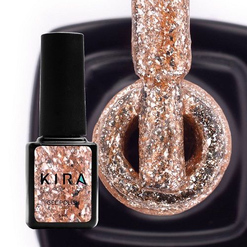 Гель-лак Kira Nails 24 Karat №007 (бронзовий з блискітками), 6 мл