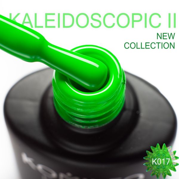 Гель-лак Komilfo Kaleidoscopic Collection K017 (зелений, неоновий), 8 мл