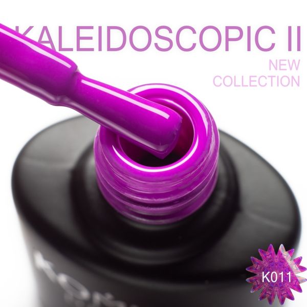 Гель-лак Komilfo Kaleidoscopic Collection K011 (фіолетовий, неоновий), 8 мл