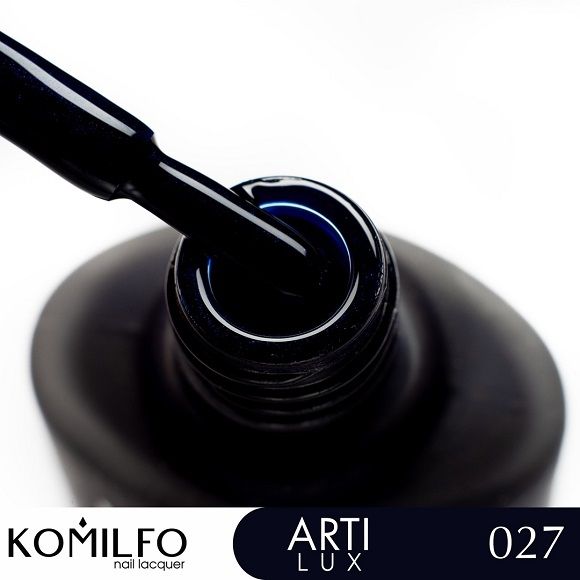 Лак для нігтів Komilfo ArtiLux 027  глибокий синій, з шиммером  8 мл