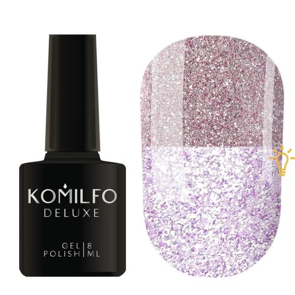 Гель-лак світловідбивний Komilfo Luminous Collection L010 (бузковий, світловідбивний), 8 мл
