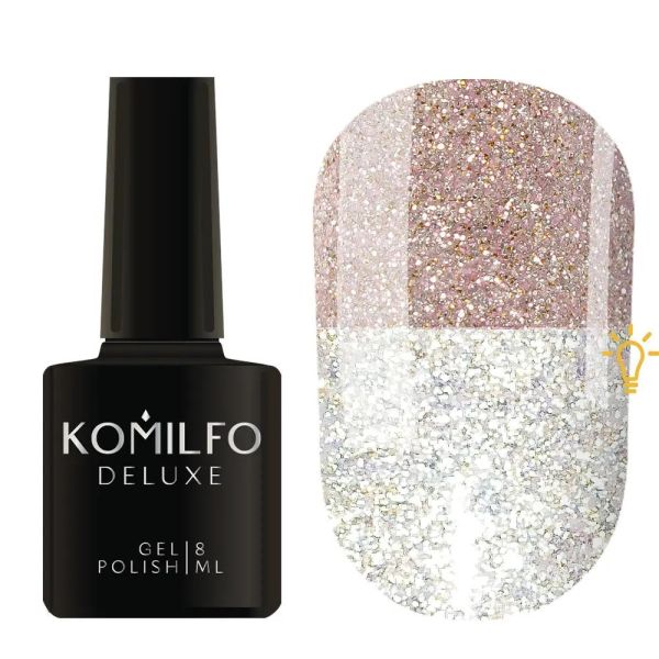 Гель-лак світловідбивний Komilfo Luminous Collection L011 (золотистий, світловідбивний), 8 мл