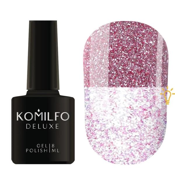 Гель-лак світловідбивний Komilfo Luminous Collection L012 (рожевий, світловідбивний), 8 мл