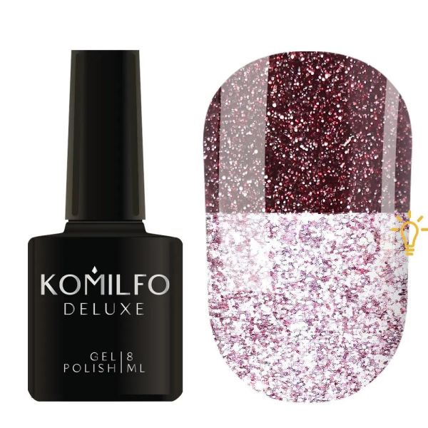 Гель-лак світловідбивний Komilfo Luminous Collection L009 (винний, світловідбивний), 8 мл
