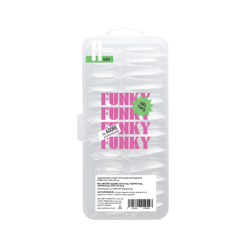 Гелеві тіпси Adore Funky gel tips mix