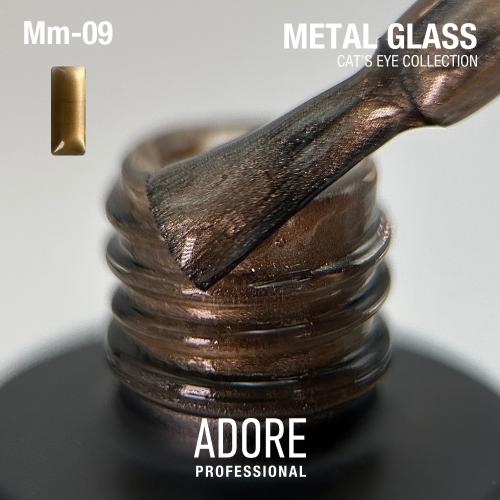 Гель-лак Adore  кошаче око Metal Glass Mm-09 коричнево-бежевий, 8мл