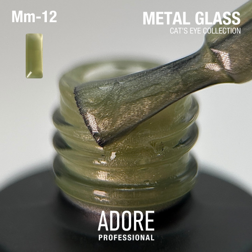 Гель-лак Adore  кошаче око Metal Glass Mm-12  зелений чай, 8мл