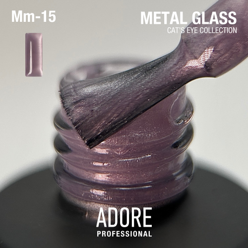 Гель-лак Adore  кошаче око Metal Glass Mm-15 рожево-бузковий, 8мл