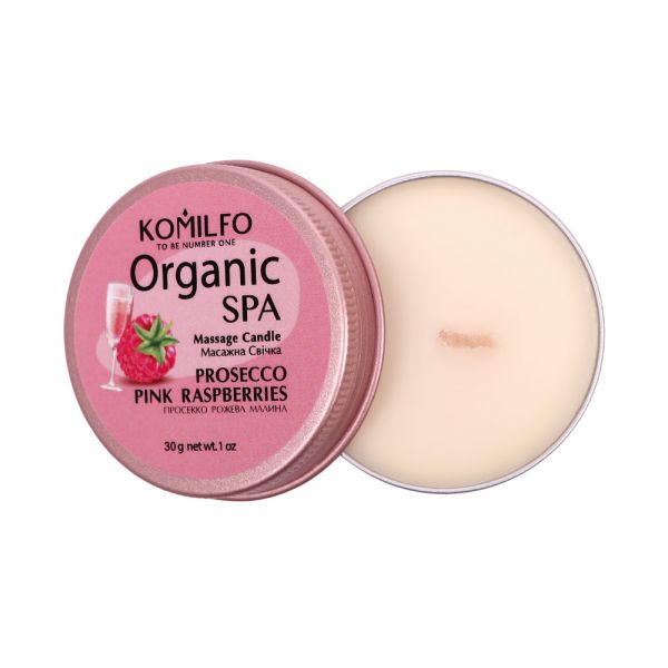 Масажна свічка Komilfo Massage Candle Pink Raspberries, 30 г
