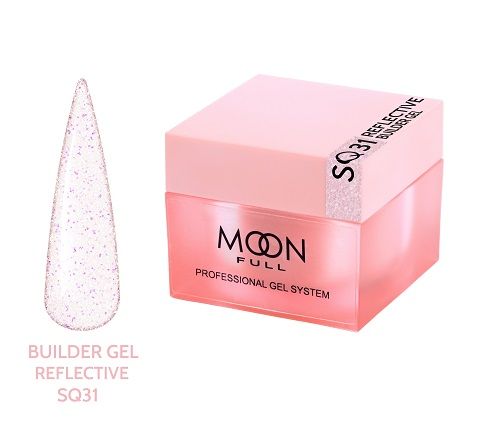 Гель для нарощування нігтів Moon Full Brocade Builder Gel з поталлю 031, 30мл