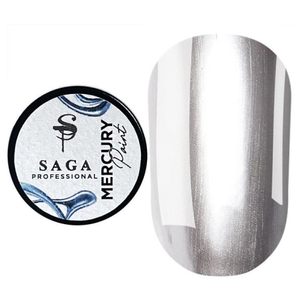 Металлическая серебряная краска  SAGA professional  MERCURY paint