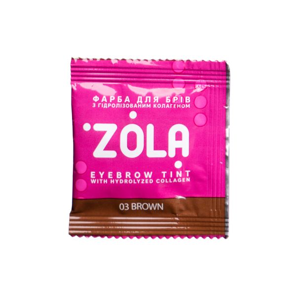 Фарба для брів з колагеном у саше Zola Eyebrow Tint With Collagen 5ml 03 Brown