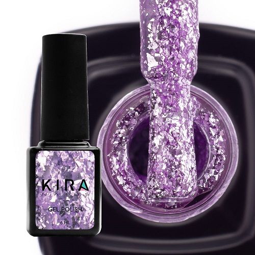 Гель-лак Kira Nails Shine Bright №007 (світло-фіолетовий з блискітками), 6 мл