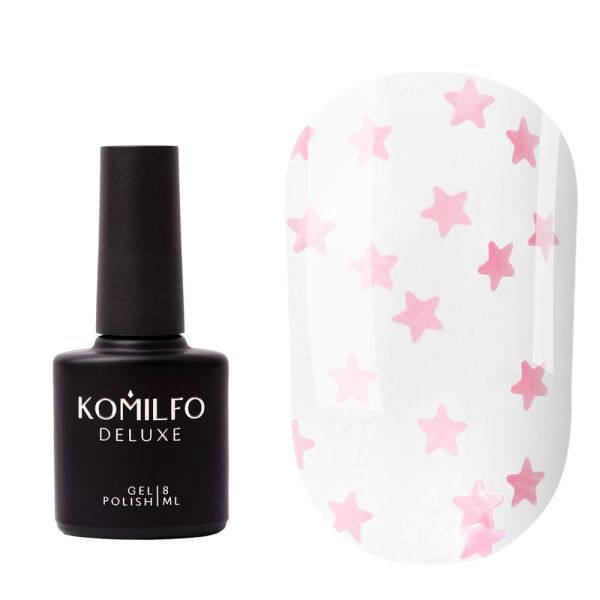 Топ Komilfo Star Nails Rose з рожевими зірочками  8мл