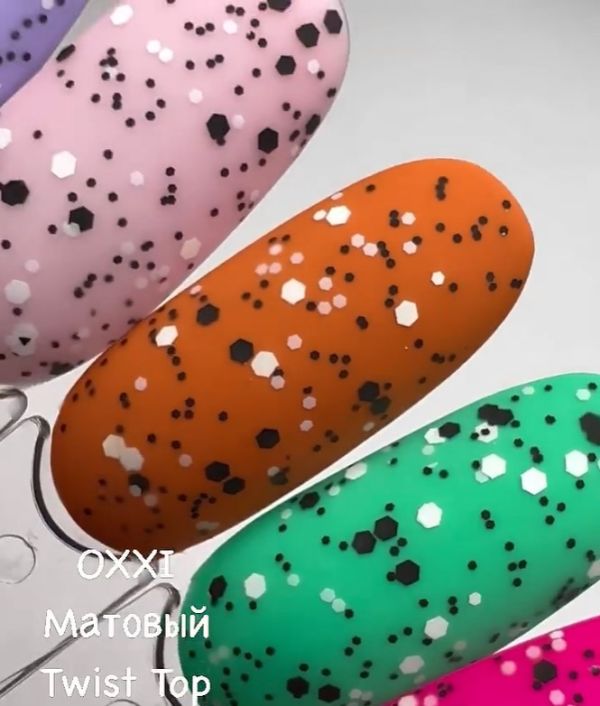 Топ матовий з пластівцями OXXI Twist Matte 10 мл №2