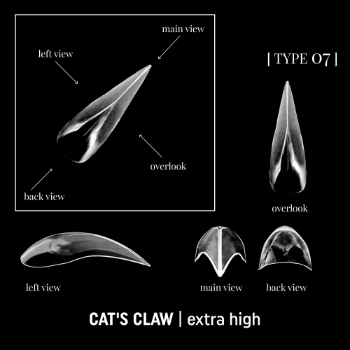 Верхние формы для наращивания когтей Adore cat's claw extra high