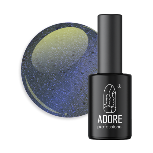 Гель-лак Adore котяче око Ugly U-04 блакитний із бронзовим відблиском, 8мл