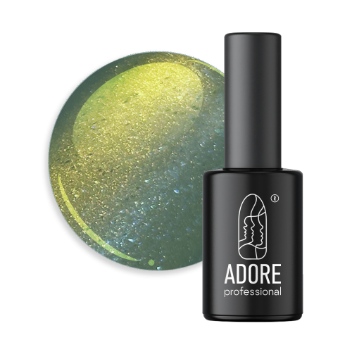 Гель-лак Adore котяче око Ugly U-05 смарагдовий із бронзовим відблиском, 8мл