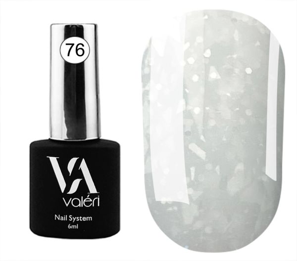 База камуфлююча Valeri Base Flakes №076 (молочна з білою поталлю), 6 мл