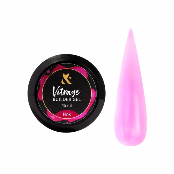 Будівельний гель вітражний F.O.X Vitrage Builder gel Pink, 15 ml