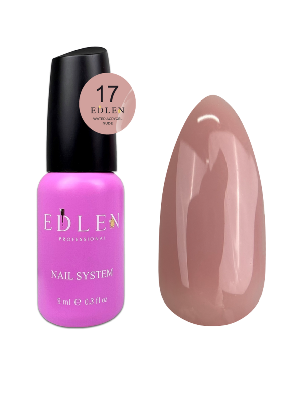 Рідкий акригель Edlen Water Acrygel Nude 9мл 17 бежевий теплий