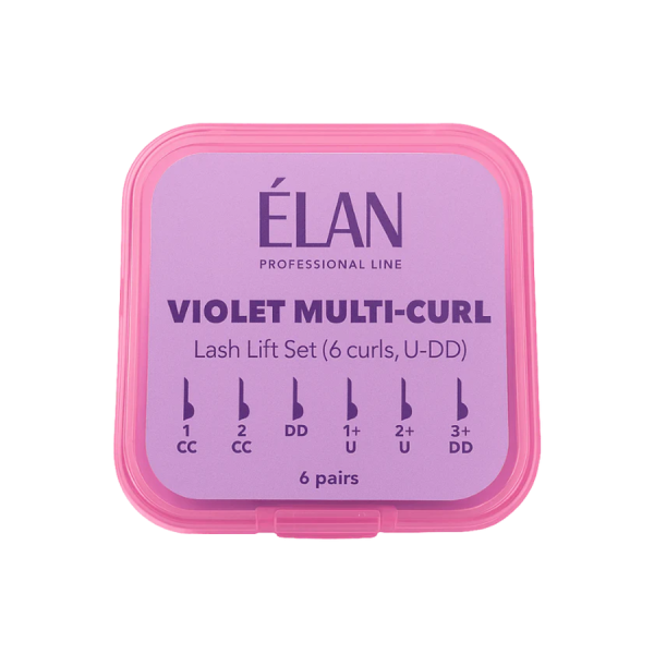 Комплект силіконових валиків для ламінування Elan VIOLET MULTI-CURL з вигинами U-DD