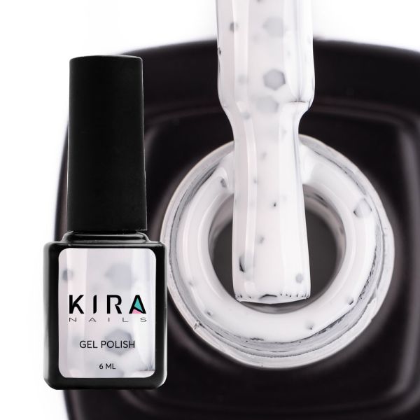 Гель-лак Kira Nails Yoghurt Boom! №003 (белая зефирка с неоновыми блестками, йогурт), 6 мл